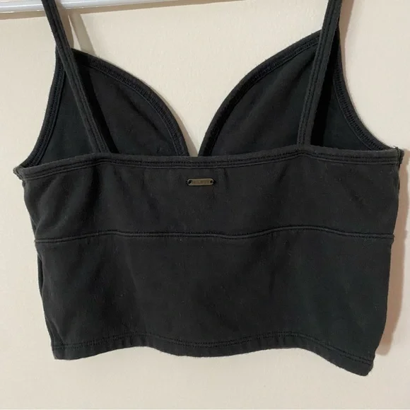 Hollister Must- Have Collection Black V-Neck Crop Top Bralette S - Picture 4 of 8